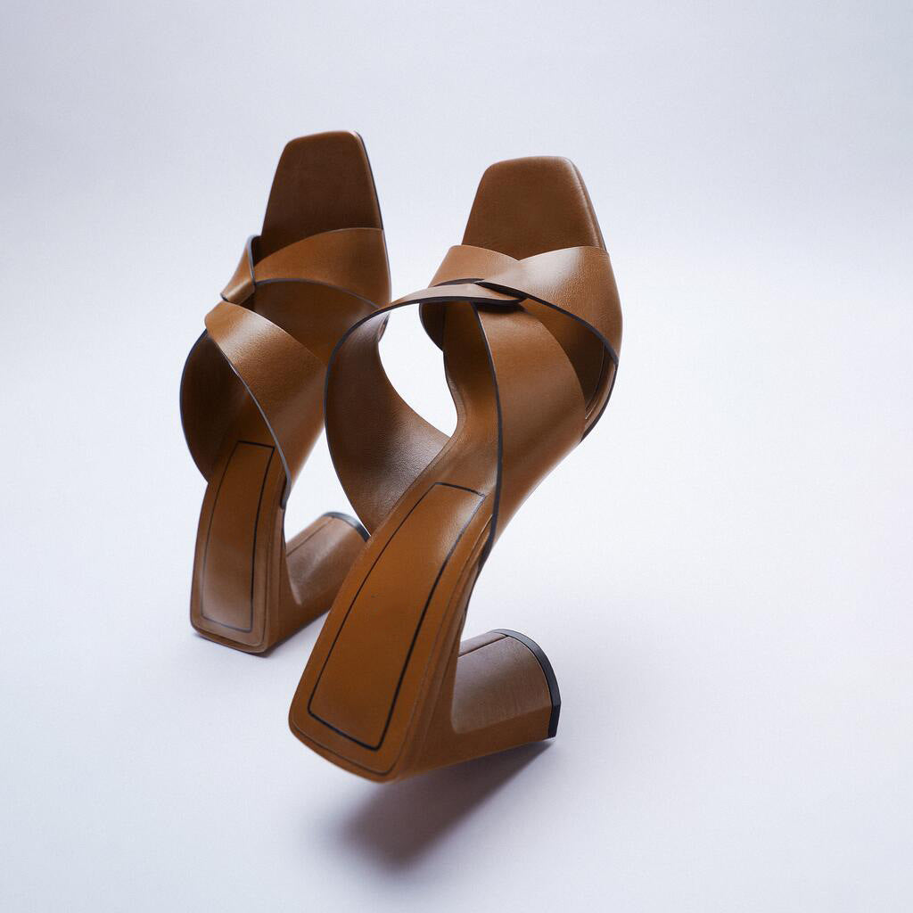 Sandales Irina Cuir Véritable & Talon Carré