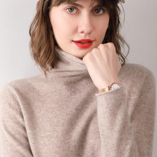 Pull à Col Roulé en Laine 100% – Style Western Moderne