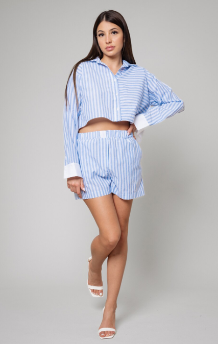 Ensemble Naïa Rayures Contrastées & Silhouette Décontractée