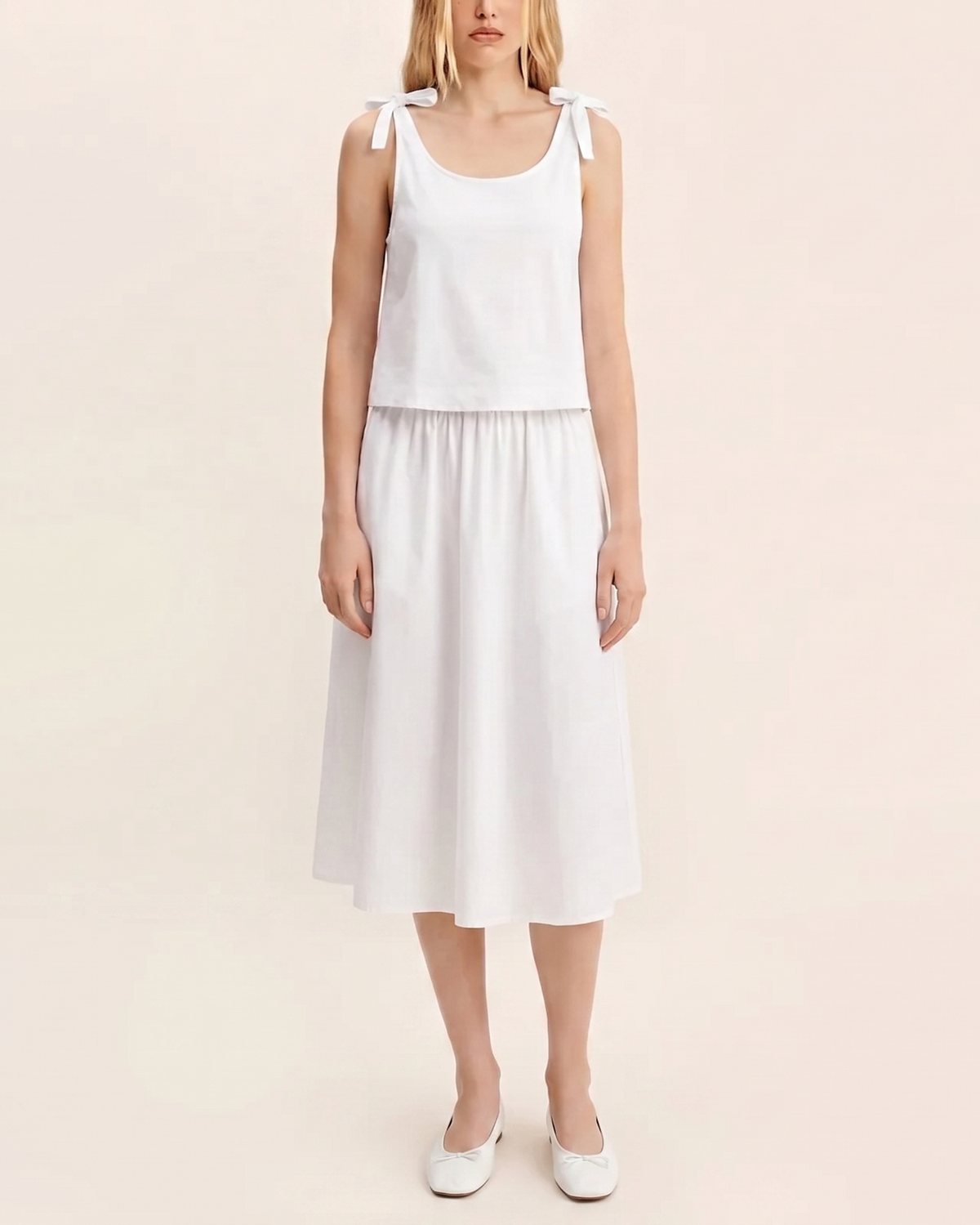 Ensemble Léonie — Top & Jupe Midi en Lin