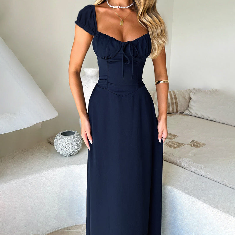 Robe Linea Silhouette Ajustée à Taille Marquée