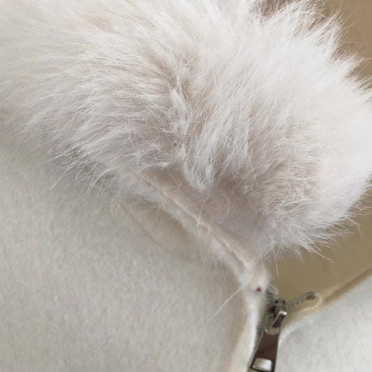 Cardigan à Capuche avec Col en Fourrure