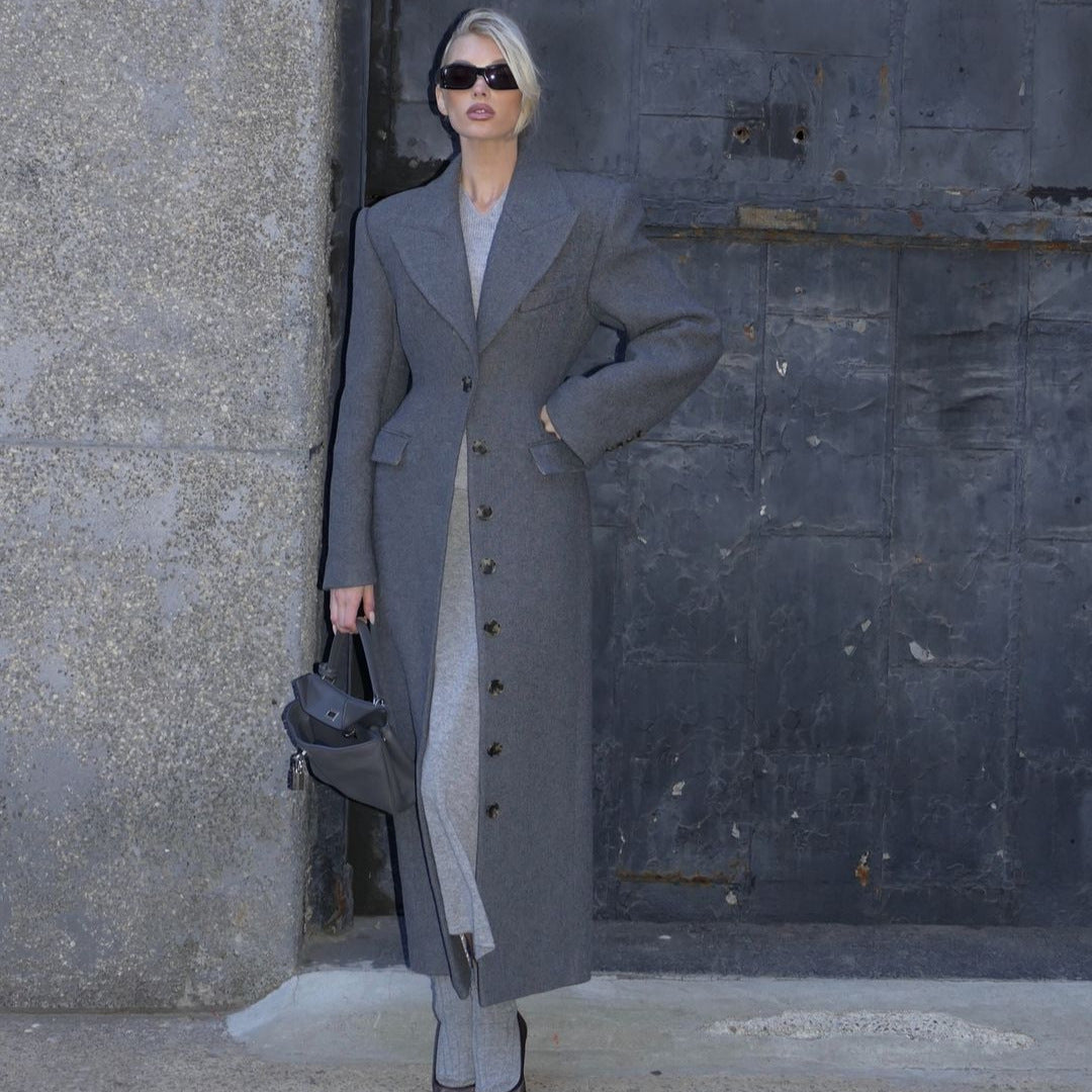 Manteau Long Double-Boutonnage Premium – Élégance d’Hiver