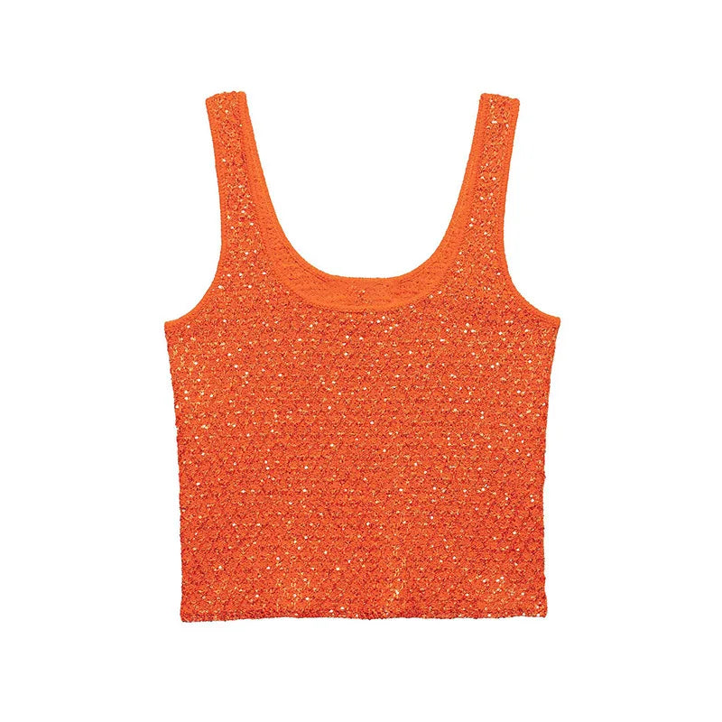 Gilet tricot paillettes