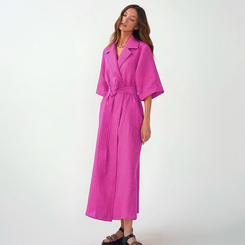 Robe Calista Col Tailleur & Fente Élégante