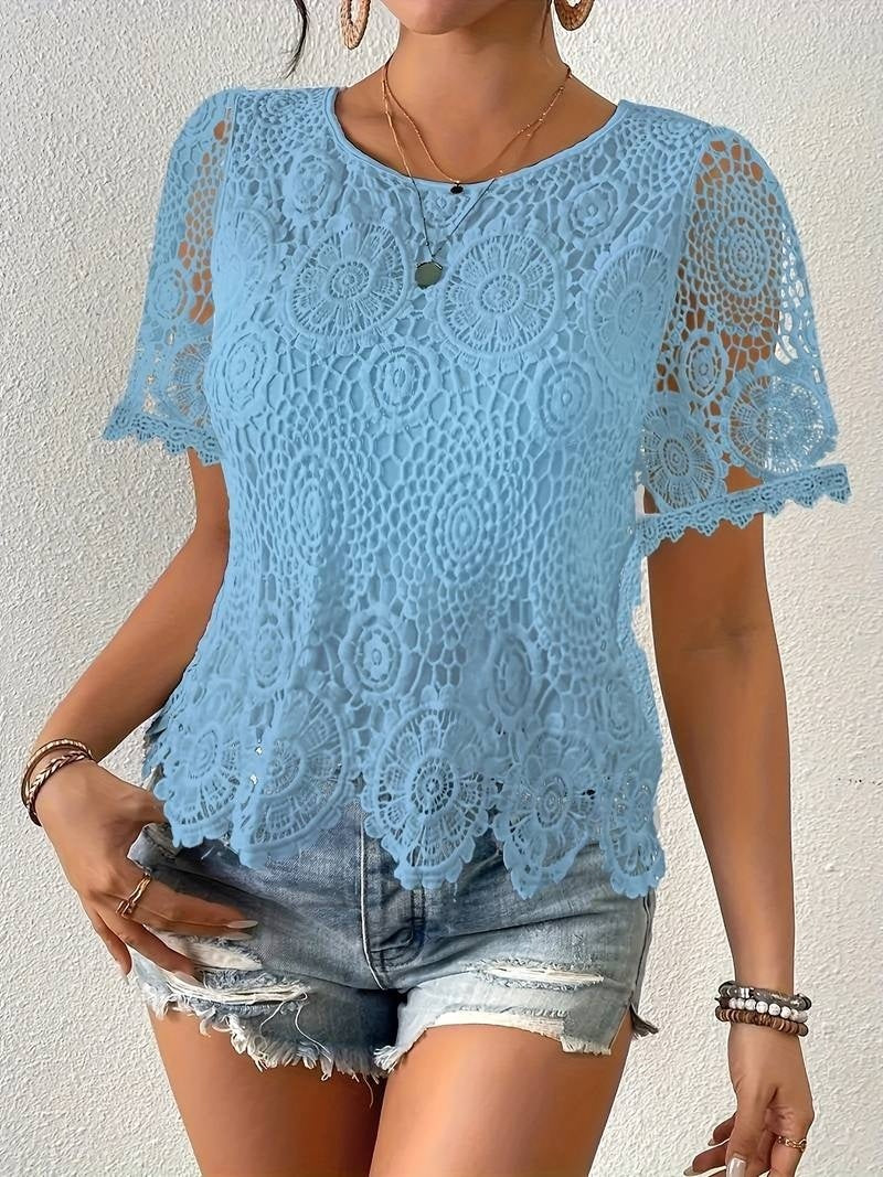 Blouse Victoire en Dentelle Ajourée