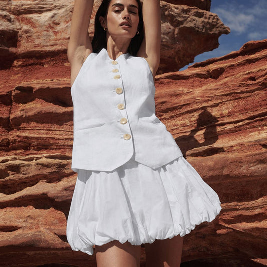 Ensemble Naë Débardeur Coton Et Jupe Évasée Fleuron