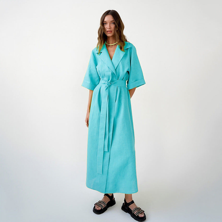Robe Calista Col Tailleur & Fente Élégante