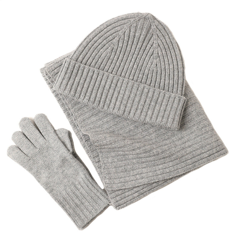 🧣🧤 Set d’Hiver 3-en-1 en Laine – Bonnet, Écharpe & Gants (Premium)