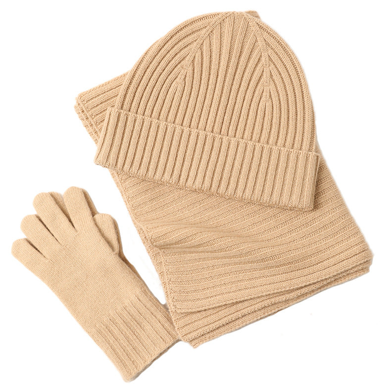 🧣🧤 Set d’Hiver 3-en-1 en Laine – Bonnet, Écharpe & Gants (Premium)