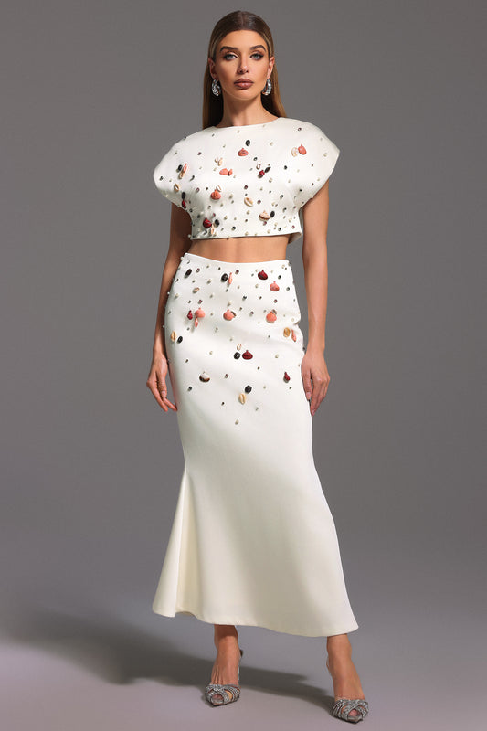 Ensemble Soraya  Perles, Strass & Silhouette Sculptée