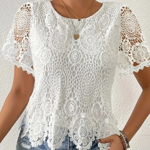 Blouse Victoire en Dentelle Ajourée