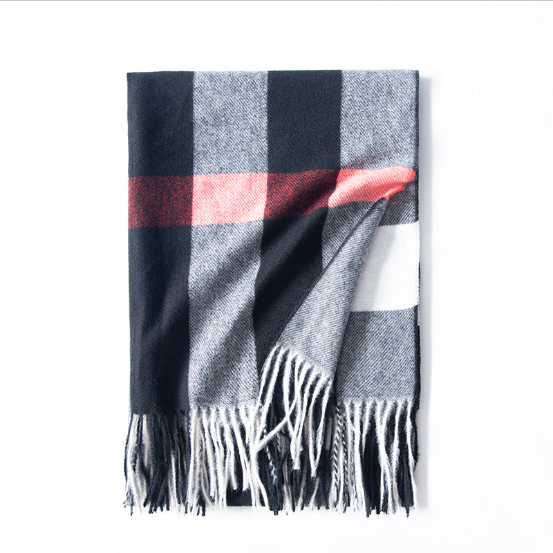 🧣 Écharpe Premium Imitation Cachemire – Motif Carreaux Élégant