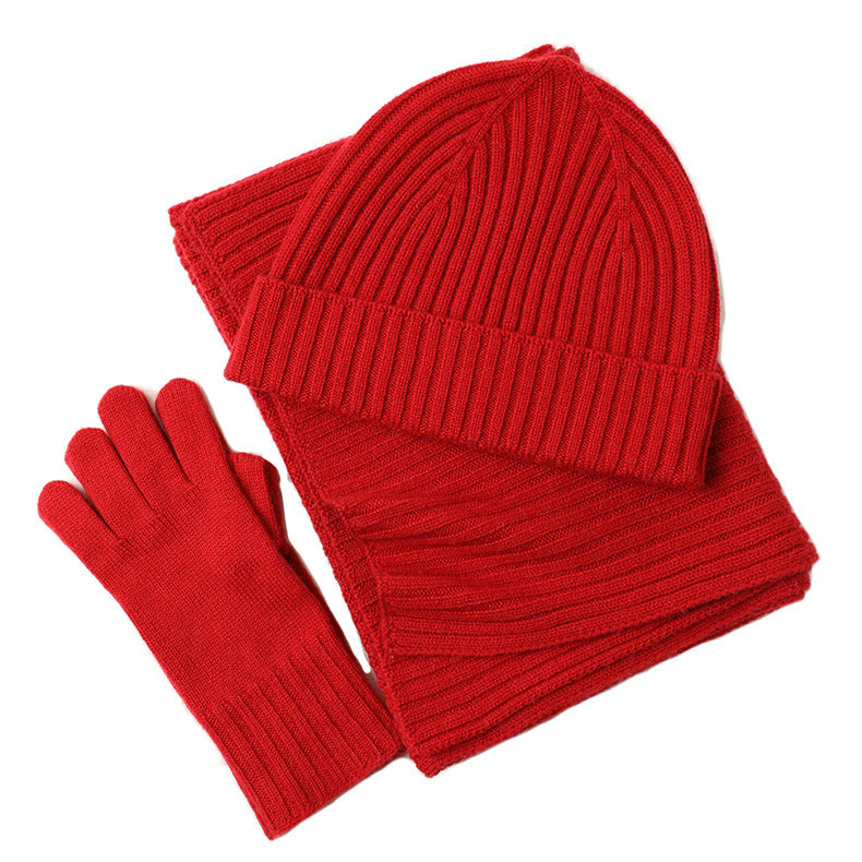 🧣🧤 Set d’Hiver 3-en-1 en Laine – Bonnet, Écharpe & Gants (Premium)