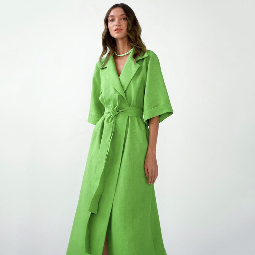 Robe Calista Col Tailleur & Fente Élégante