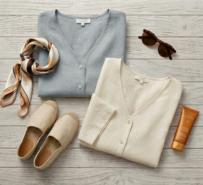 Ensemble Lyra — Blouse Boutonnée & Short en Lin