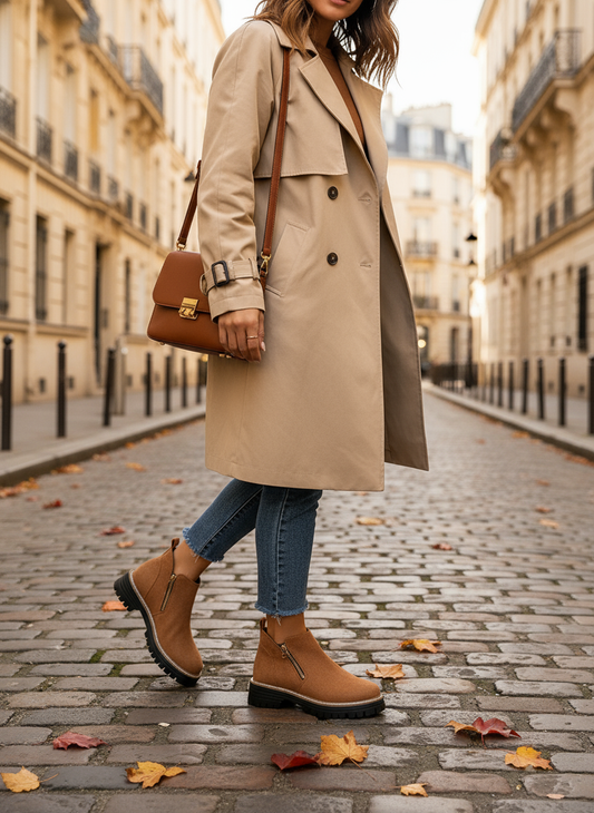 Piedex™ Siena – Bottines en suède avec zip latéral