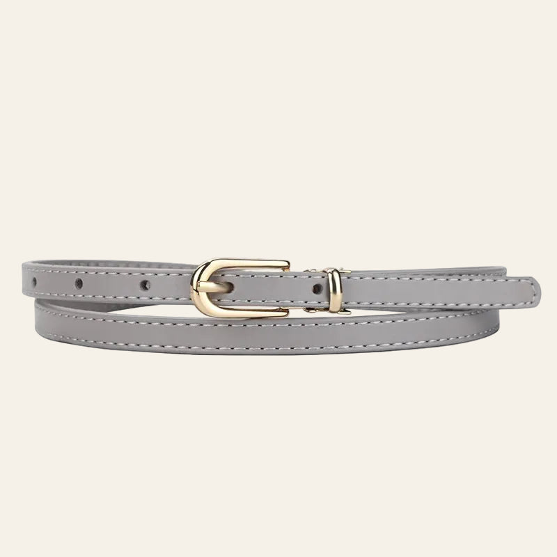 L'Élégance Signature — Ceinture Fine en Cuir & Boucle Doré