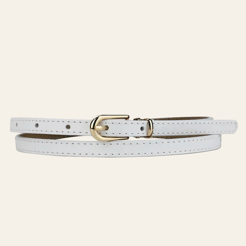 L'Élégance Signature — Ceinture Fine en Cuir & Boucle Doré