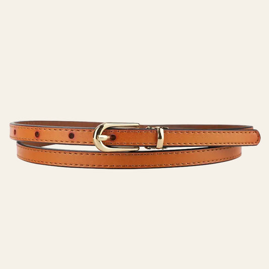 L'Élégance Signature — Ceinture Fine en Cuir & Boucle Doré