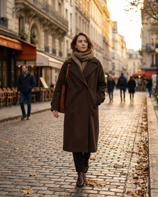 Manteau Long Coupe Large – Édition Parisienne Automne / Hiver