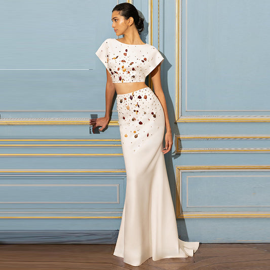 Ensemble Soraya  Perles, Strass & Silhouette Sculptée