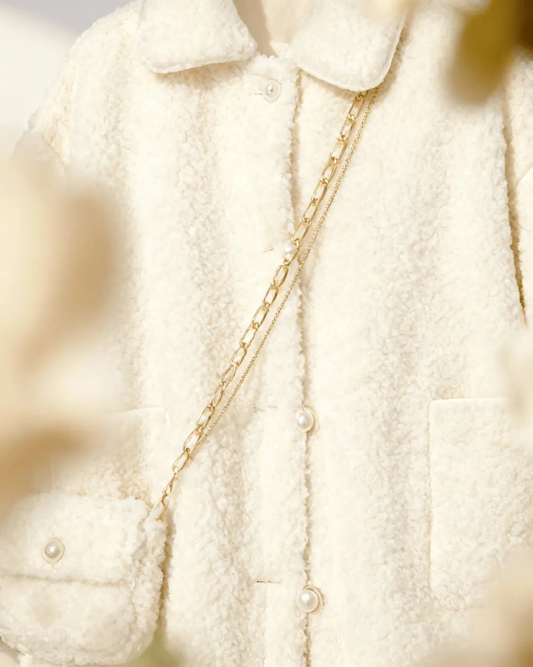 Manteau Teddy Oversize Piedex™ Teinte Crème Élégante
