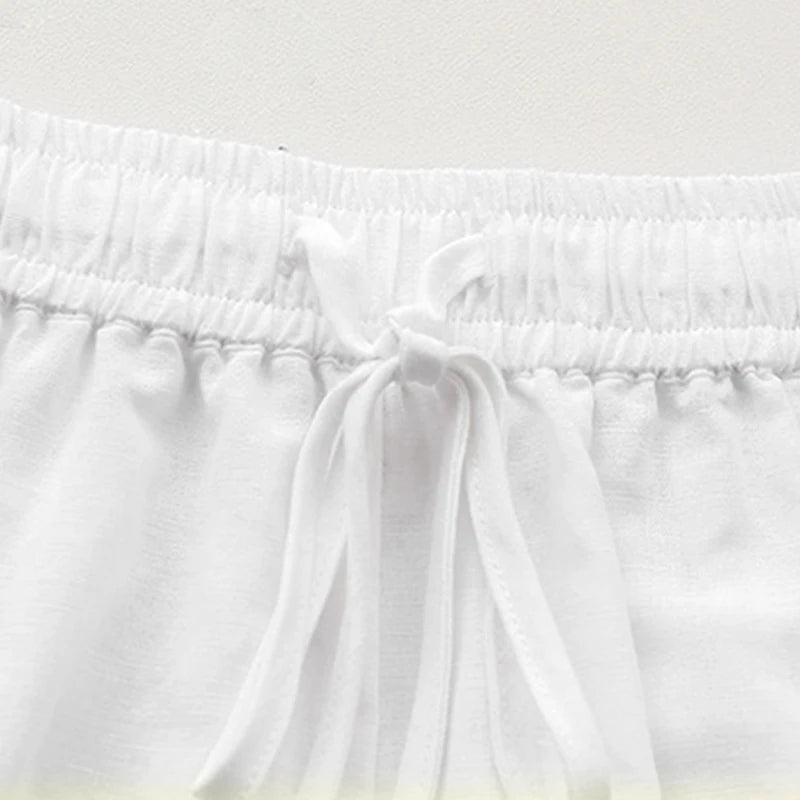 Ensemble Lila — Crop Top & Short Volants Lin