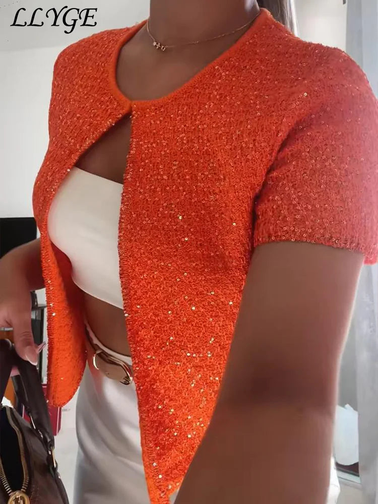 Gilet tricot paillettes
