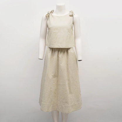 Ensemble Léonie — Top & Jupe Midi en Lin