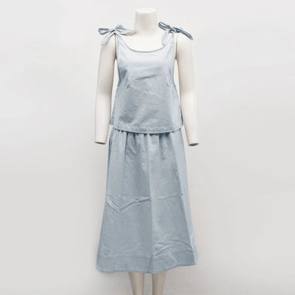 Ensemble Léonie — Top & Jupe Midi en Lin