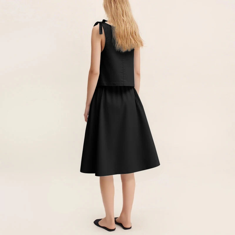Ensemble Léonie — Top & Jupe Midi en Lin