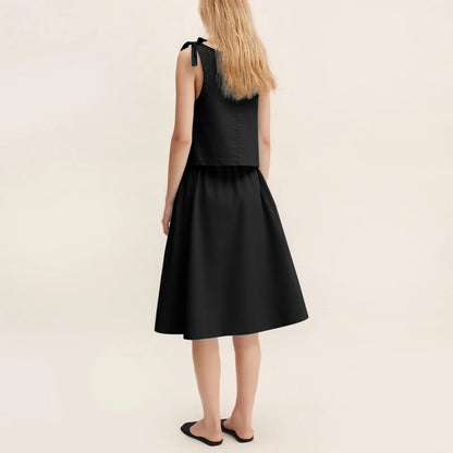 Ensemble Léonie — Top & Jupe Midi en Lin