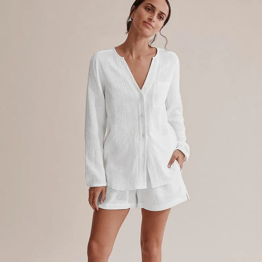Ensemble Capucine — Chemise & Short Mousseline de Coton