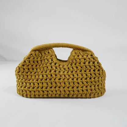 Sac Médina — Demi-Lune en Raphia Tressé