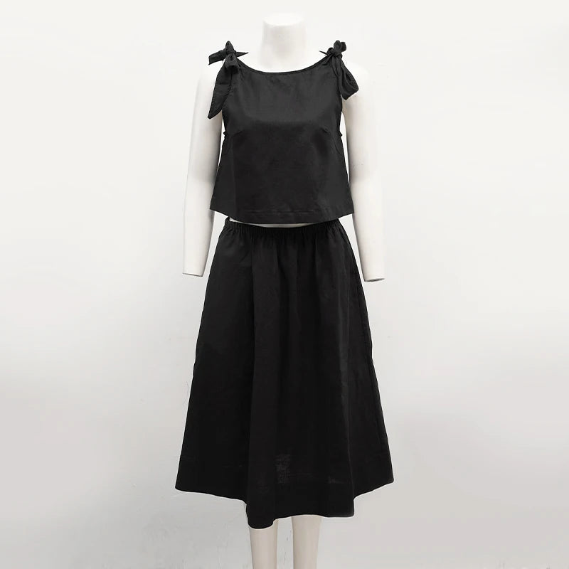 Ensemble Léonie — Top & Jupe Midi en Lin