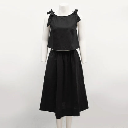 Ensemble Léonie — Top & Jupe Midi en Lin