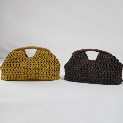 Sac Médina — Demi-Lune en Raphia Tressé