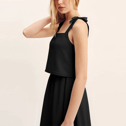 Ensemble Léonie — Top & Jupe Midi en Lin
