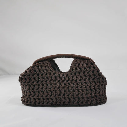 Sac Médina — Demi-Lune en Raphia Tressé