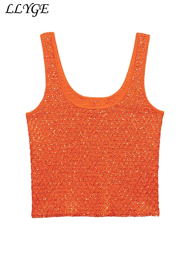 Gilet tricot paillettes