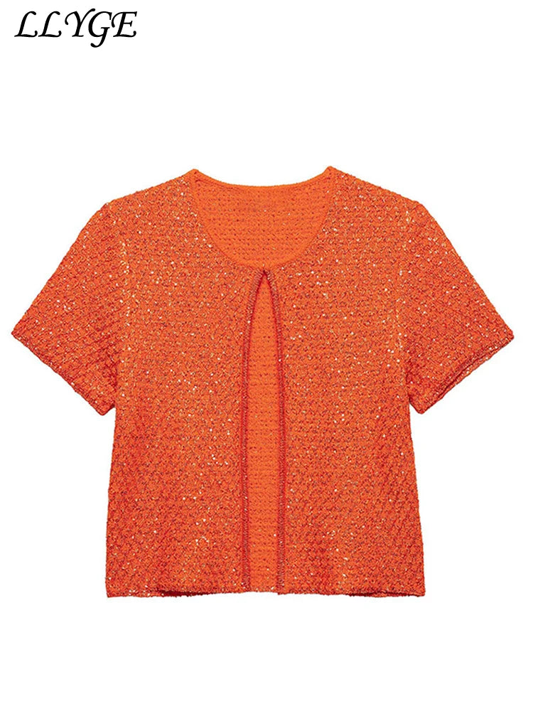Gilet tricot paillettes