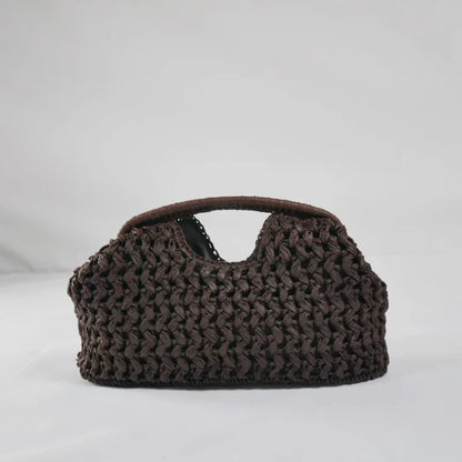 Sac Médina — Demi-Lune en Raphia Tressé
