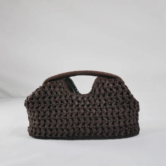 Sac Médina — Demi-Lune en Raphia Tressé