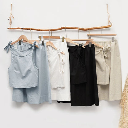 Ensemble Léonie — Top & Jupe Midi en Lin