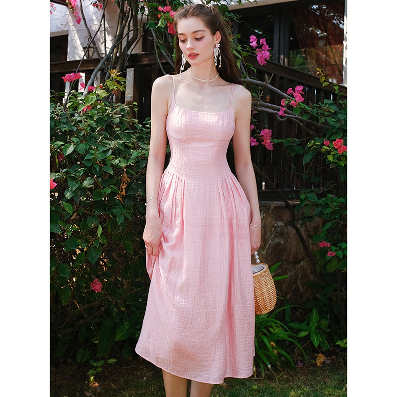 Robe Soléna  Bretelles Fines & Taille Ceinturée