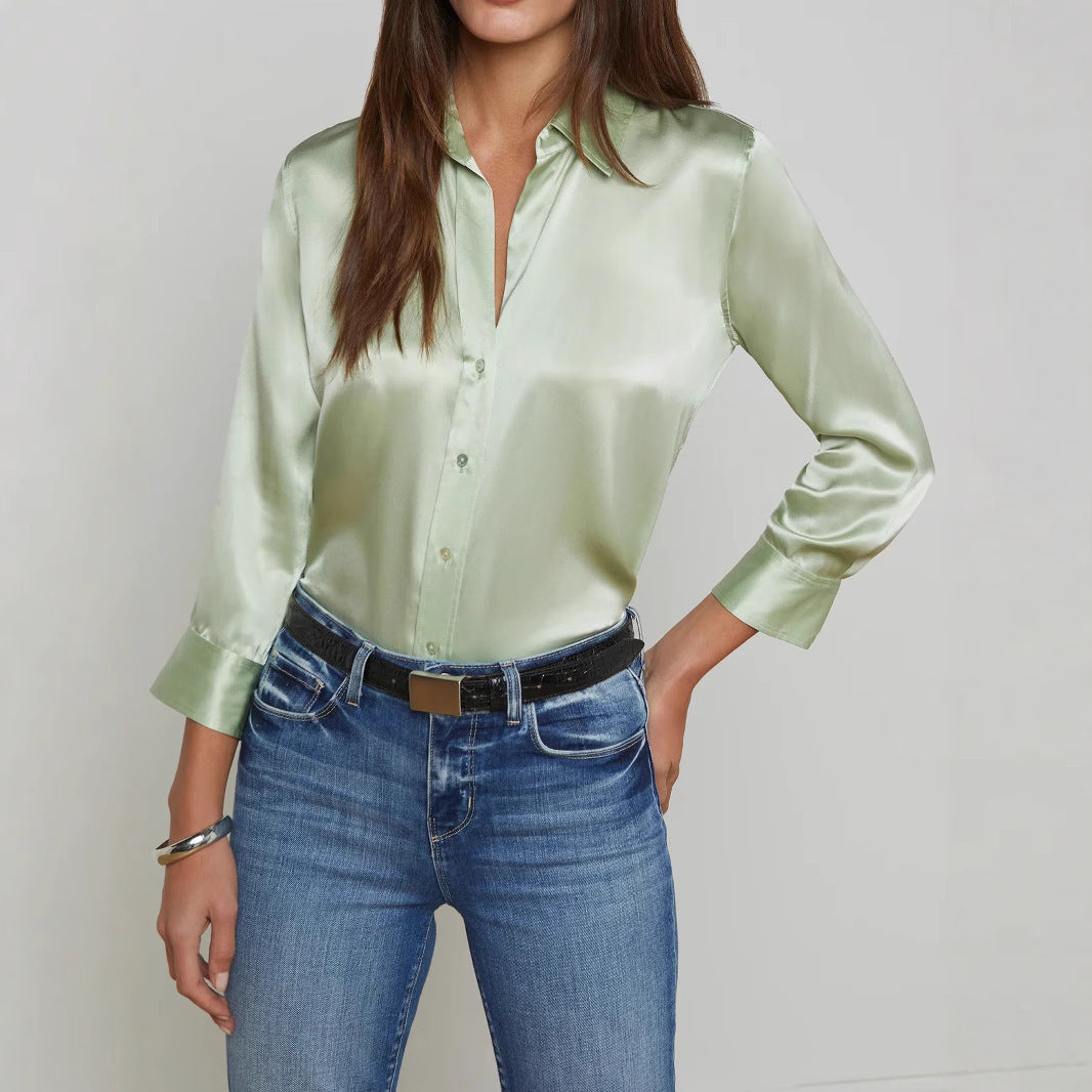 Chemise Lunea Satin Doux & Col Élégant