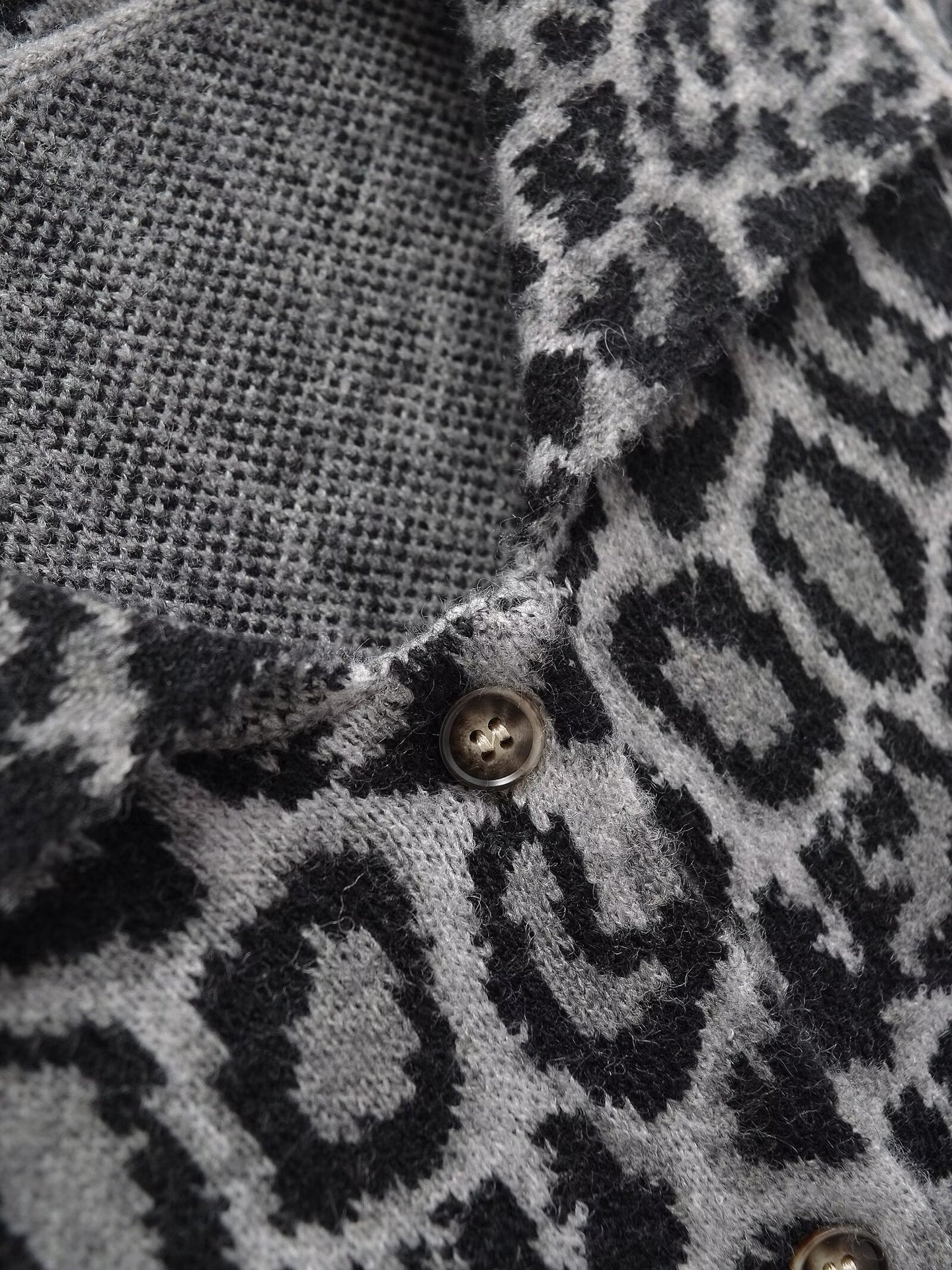 Cardigan en Maille à Imprimé Léopard